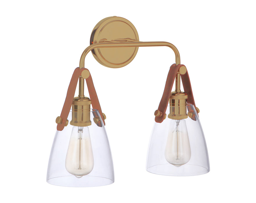 Craftmade 51362-VB Two Light Wall Sconce, Vintage Brass