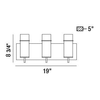 Eurofase 34134-040 Three Light Bathbar, Gold