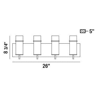 Eurofase 34135-047 Four Light Bathbar, Gold