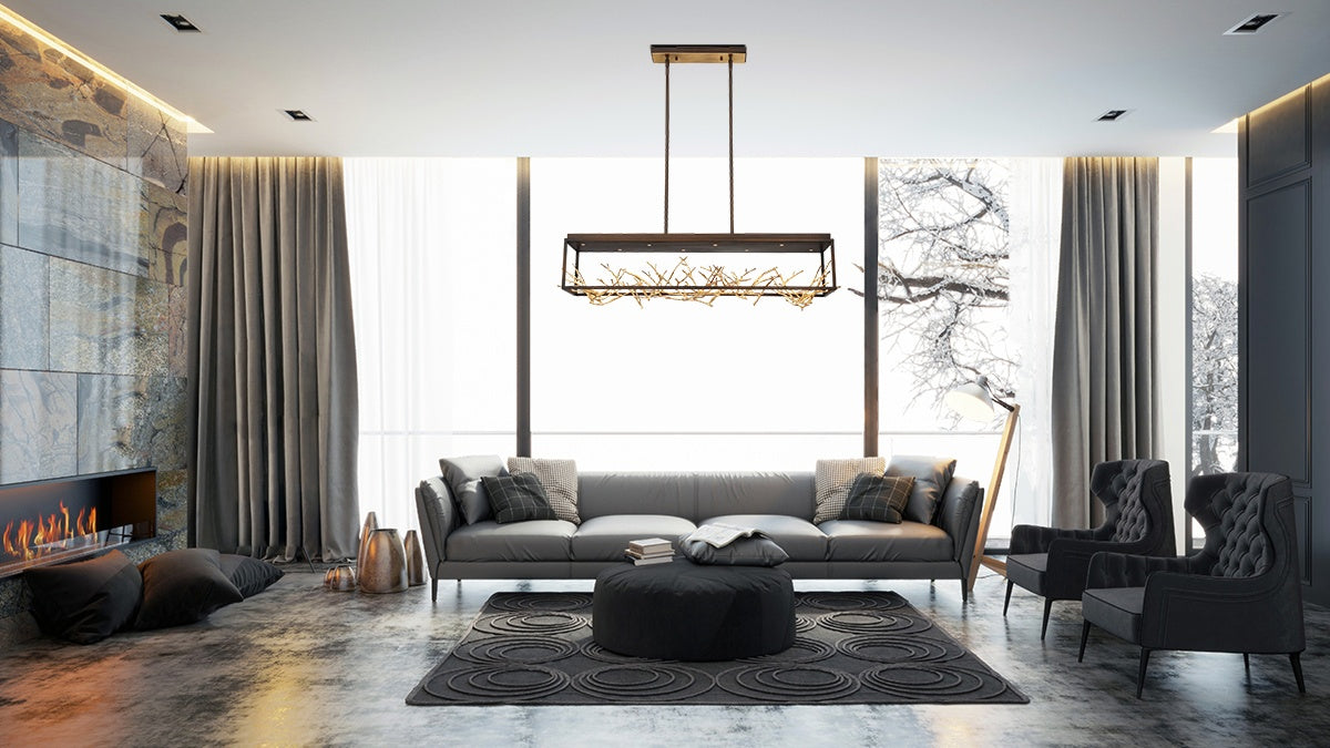 Eurofase 35642-015 LED Chandelier, Gold-Black