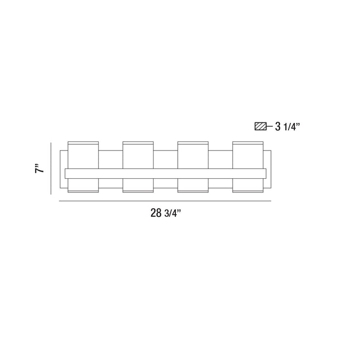 Eurofase 35656-012 LED Bathbar, Chrome