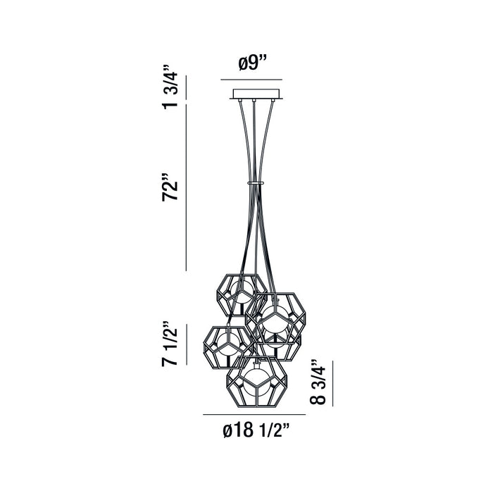Eurofase 35903-017 LED Chandelier, Chrome