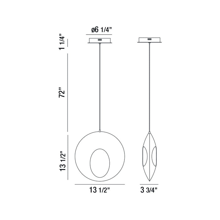 Eurofase 35909-019 LED Pendant, Chrome Black