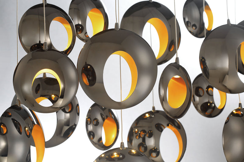 Eurofase 35910-015 LED Chandelier, Chrome Black