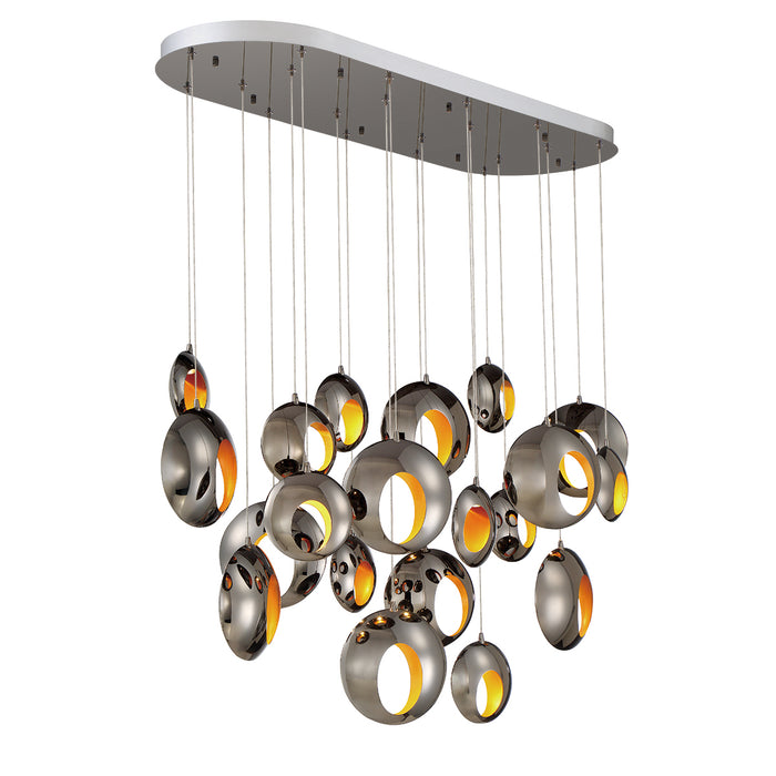 Eurofase 35912-019 LED Chandelier, Chrome Black
