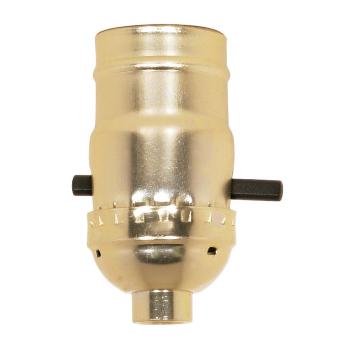 Satco 80-1000 On-Off Push Thru Socket, Brite Gilt
