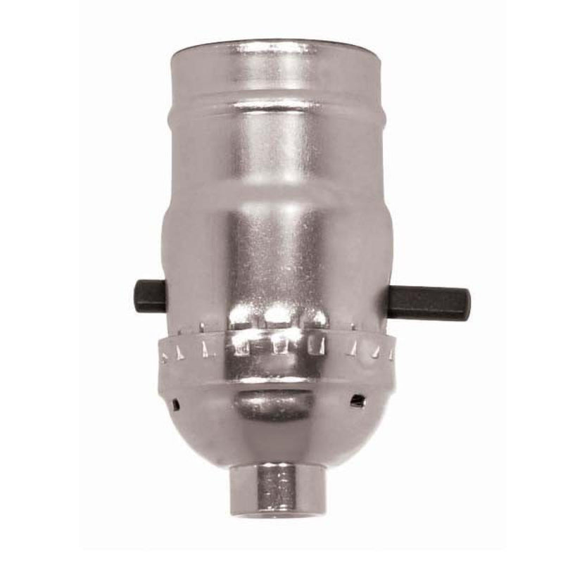 Satco 80-1001 On-Off Push Thru Socket, Nickel