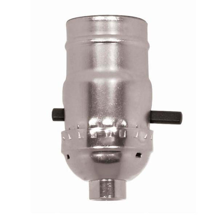 Satco 80-1001 On-Off Push Thru Socket, Nickel