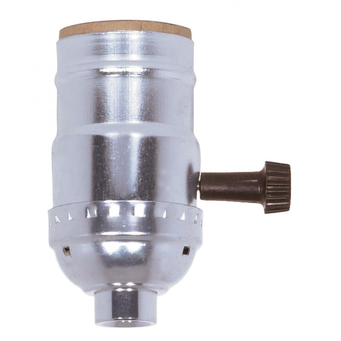Satco 80-1009 3 Terminal (2 Circuit) Turn Knob Socket With Removable Knobs, Nickel