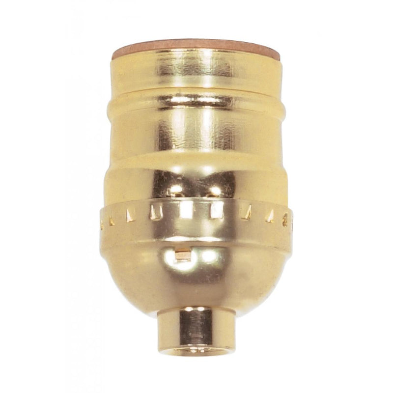 Satco 80-1010 Short Keyless Socket, Brite Gilt
