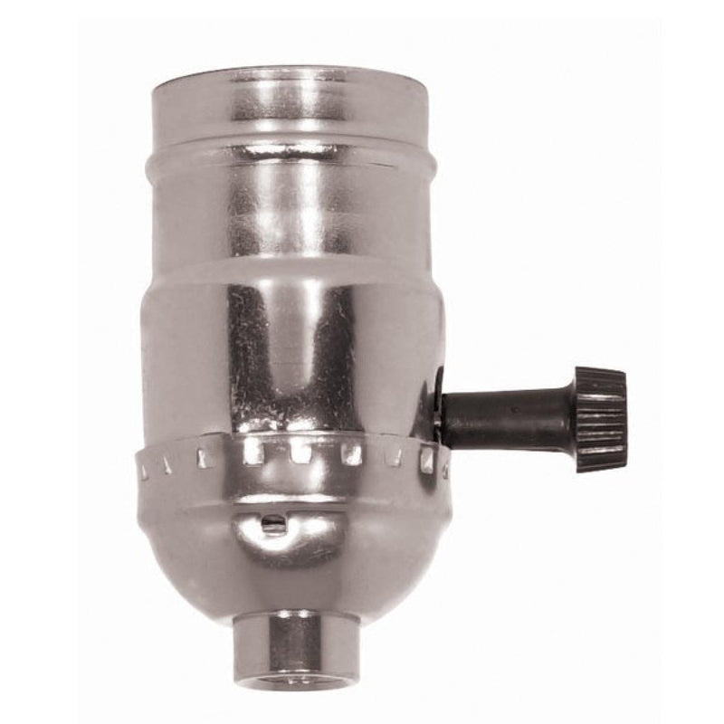 Satco 80-1013 On-Off Turn Knob Socket With Removable Knob, Nickel
