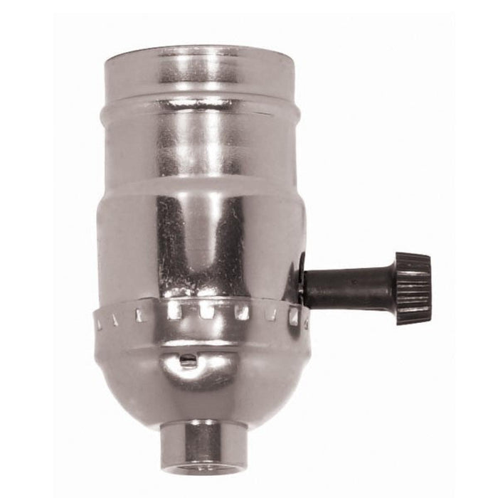 Satco 80-1013 On-Off Turn Knob Socket With Removable Knob, Nickel