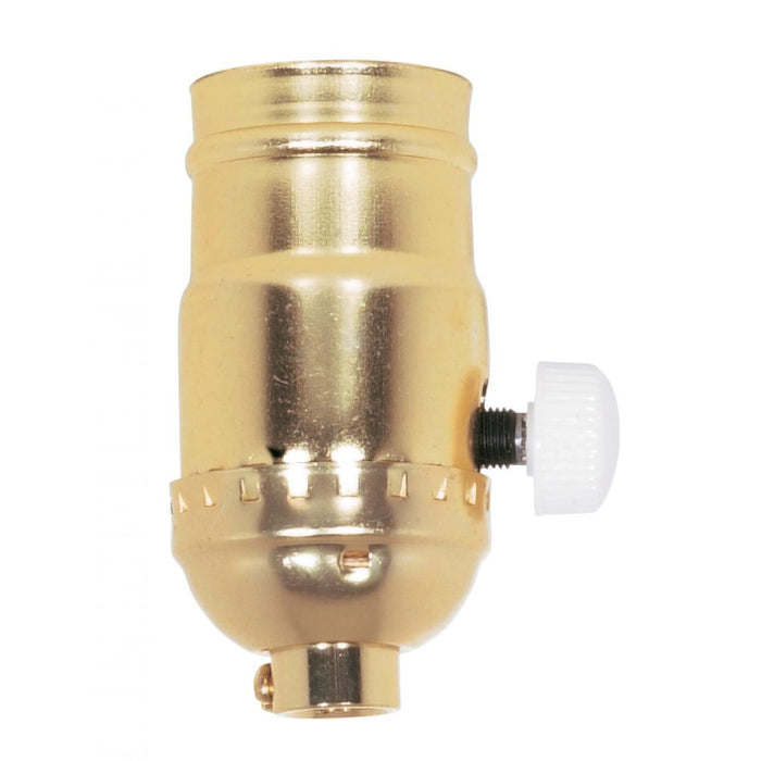 Satco 80-1014 Full Range Turn Knob Dimmer Socket, Brite Gilt