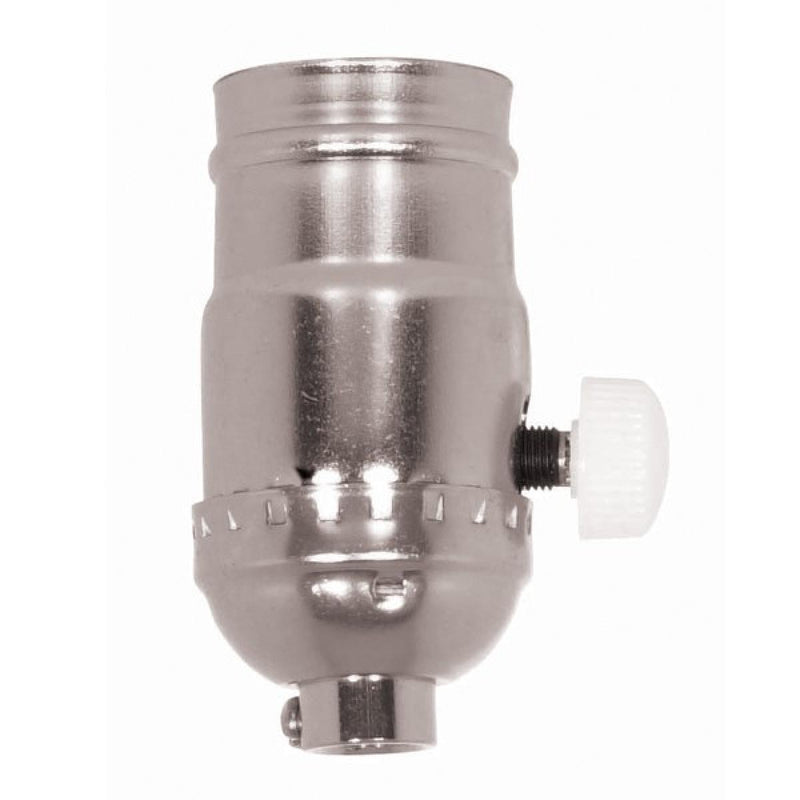 Satco 80-1015 Full Range Turn Knob Dimmer Socket, Nickel