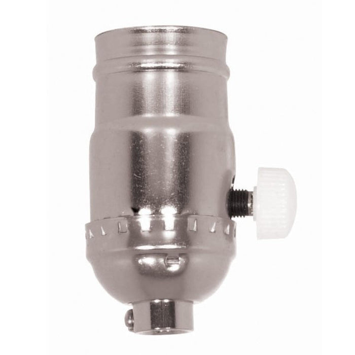 Satco 80-1015 Full Range Turn Knob Dimmer Socket, Nickel
