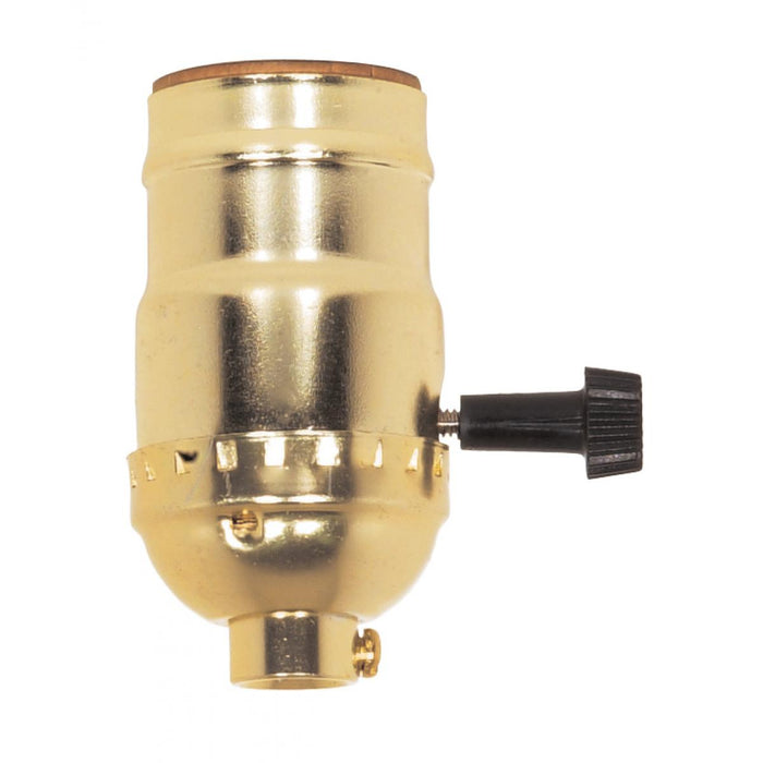 Satco 80-1016 Hi-Low Turn Knob Socket For Standard A Type Household Bulb, Brite Gilt