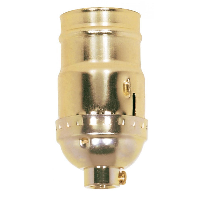 Satco 80-1020 3-Way (2 Circuit) Keyless Socket, Brite Gilt