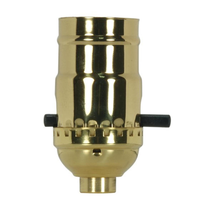 Satco 80-1022 On-Off Push Thru Socket, Polished Brass