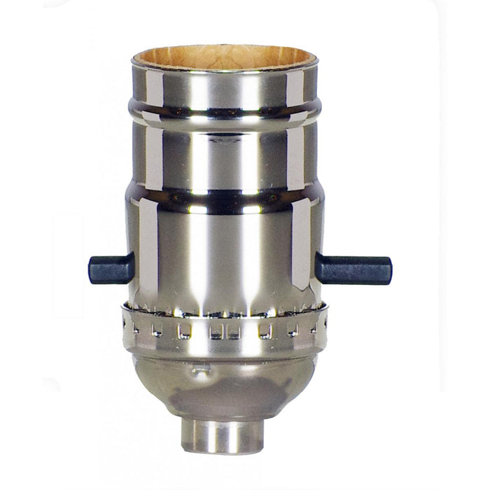 Satco 80-1023 On-Off Push Thru Socket, Polished Nickel