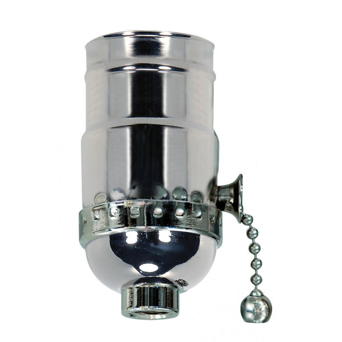 Satco 80-1027 On-Off Pull Chain Socket, Polished Nickel