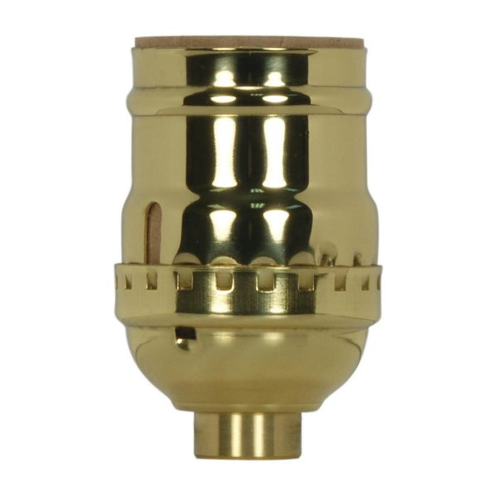 Satco 80-1028 Short Keyless Socket, Polished Brass