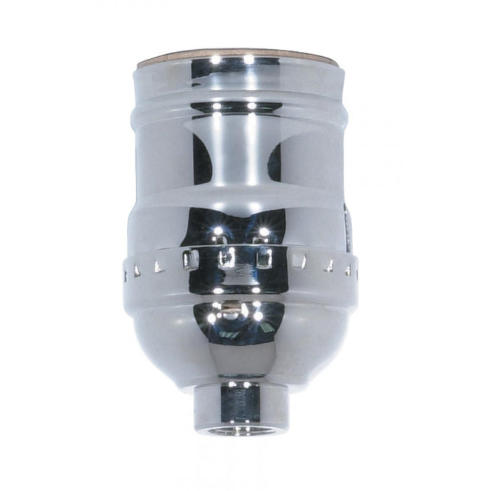 Satco 80-1029 Short Keyless Socket, Polished Nickel