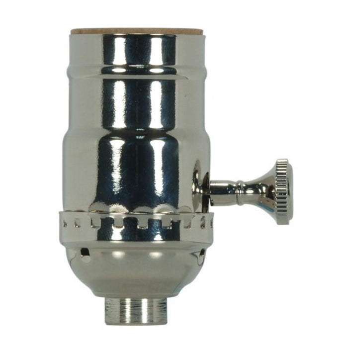 Satco 80-1031 On-Off Turn Knob Socket With Removable Knob, Polished Nickel