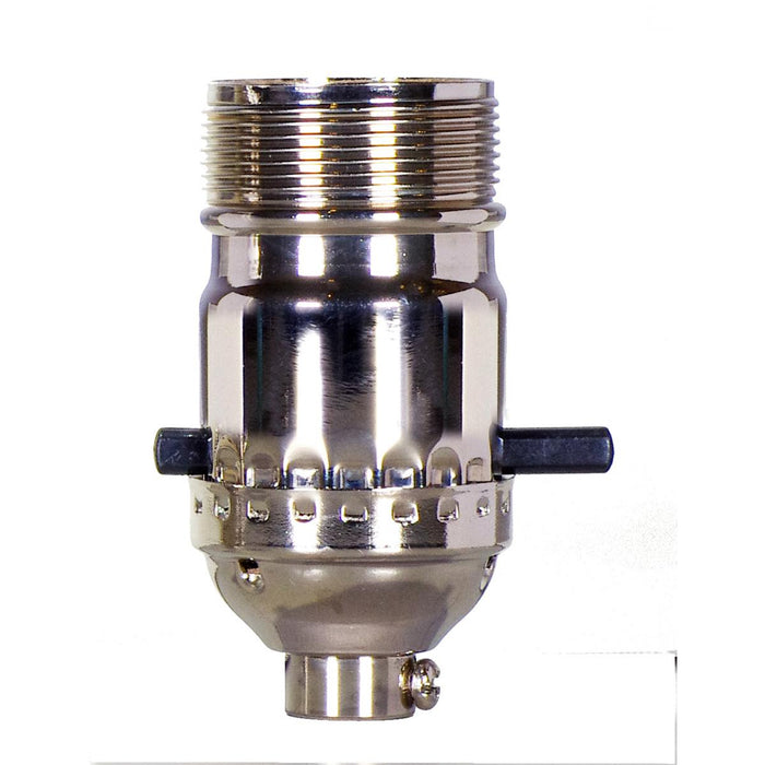 Satco 80-1033 On-Off Push Thru Socket, Polished Nickel