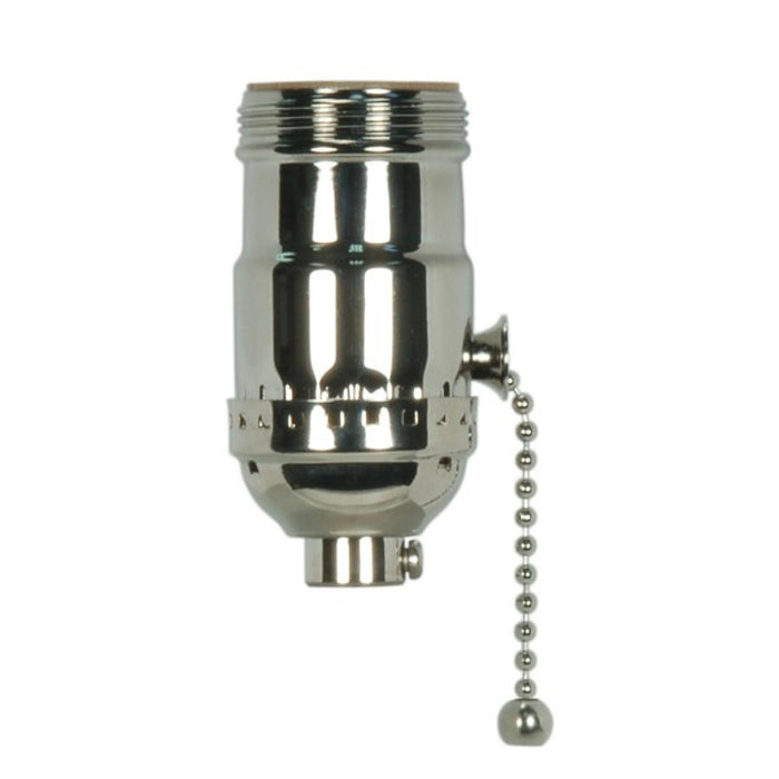 Satco 80-1037 On-Off Pull Chain Socket, Polished Nickel