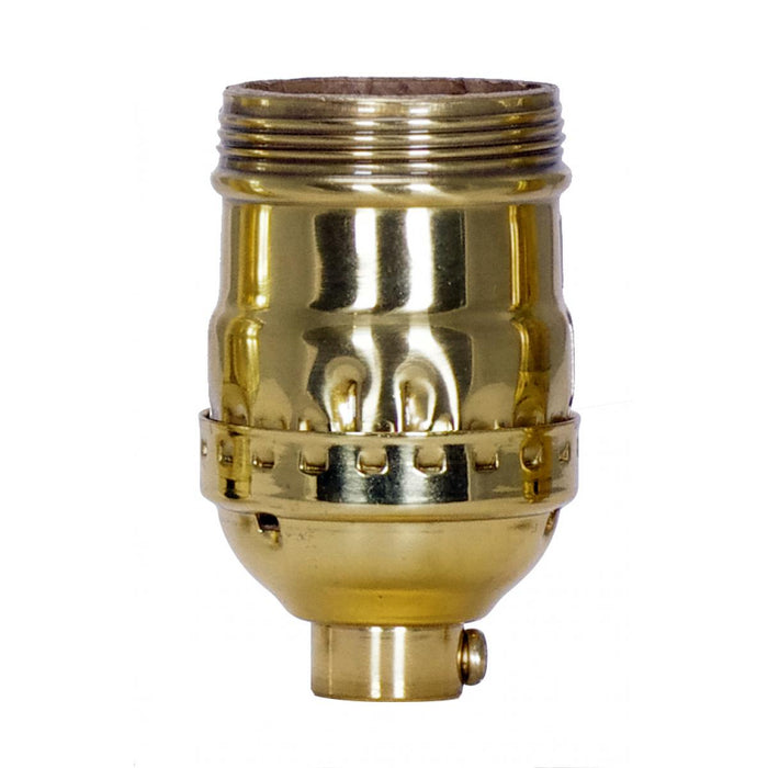 Satco 80-1038 Short Keyless Socket, Polished Brass