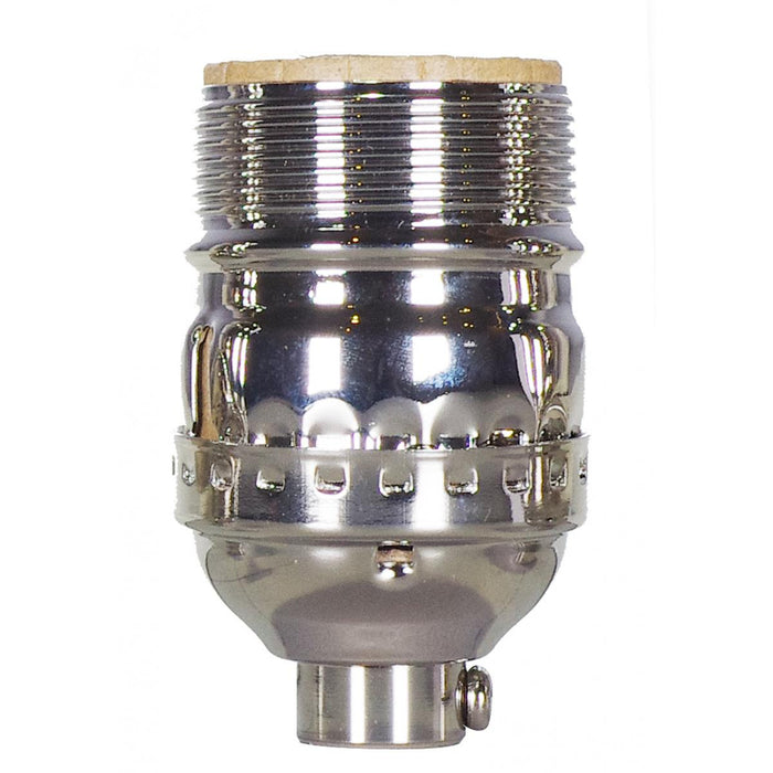 Satco 80-1039 Short Keyless Socket, Polished Nickel