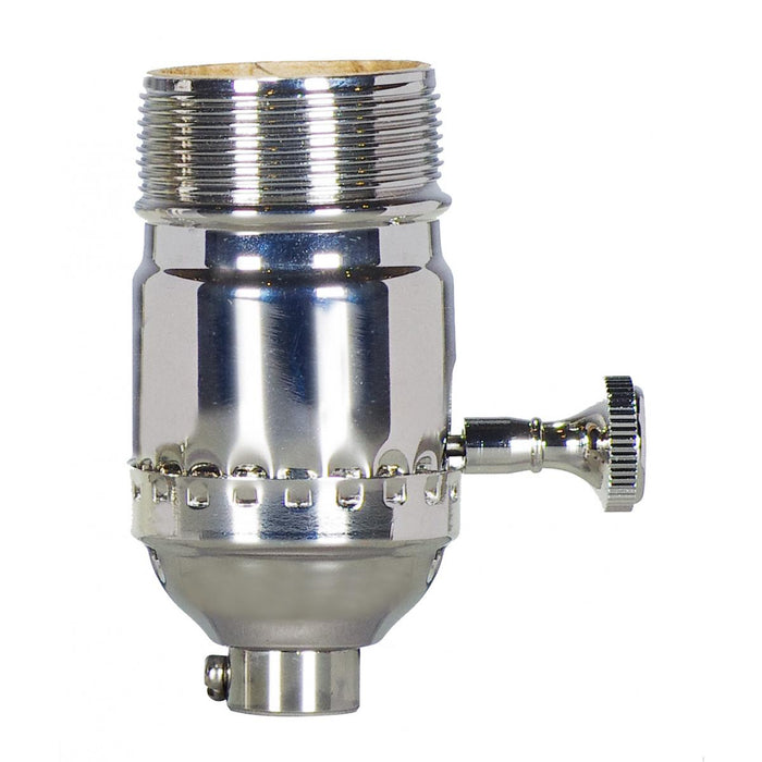 Satco 80-1041 On-Off Turn Knob Socket With Removable Knob, Polished Nickel