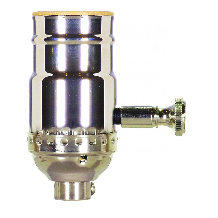 Satco 80-1043 Full Range Turn Knob Dimmer Socket, Polished Nickel