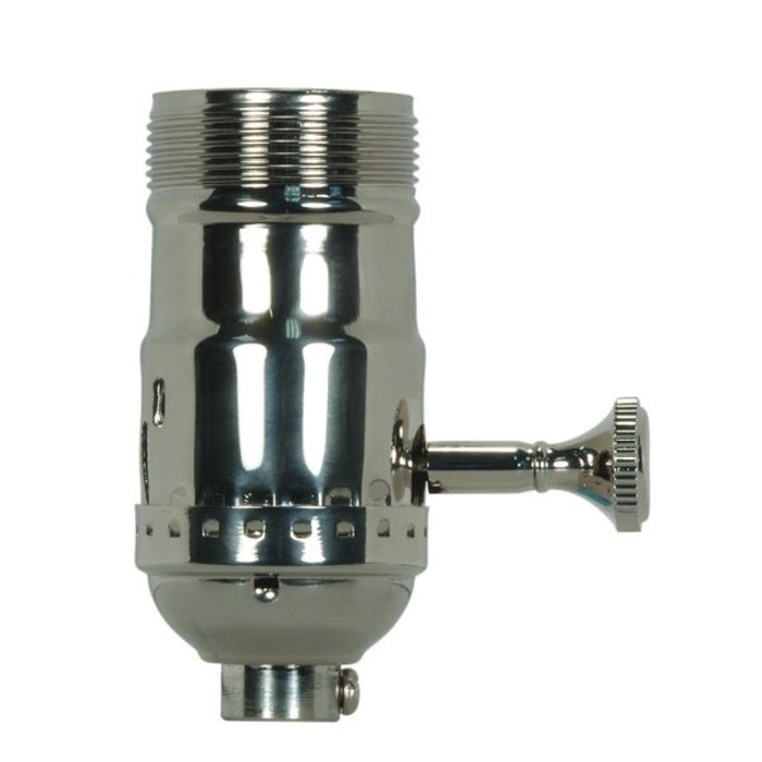 Satco 80-1045 Full Range Turn Knob Dimmer Socket, Polished Nickel