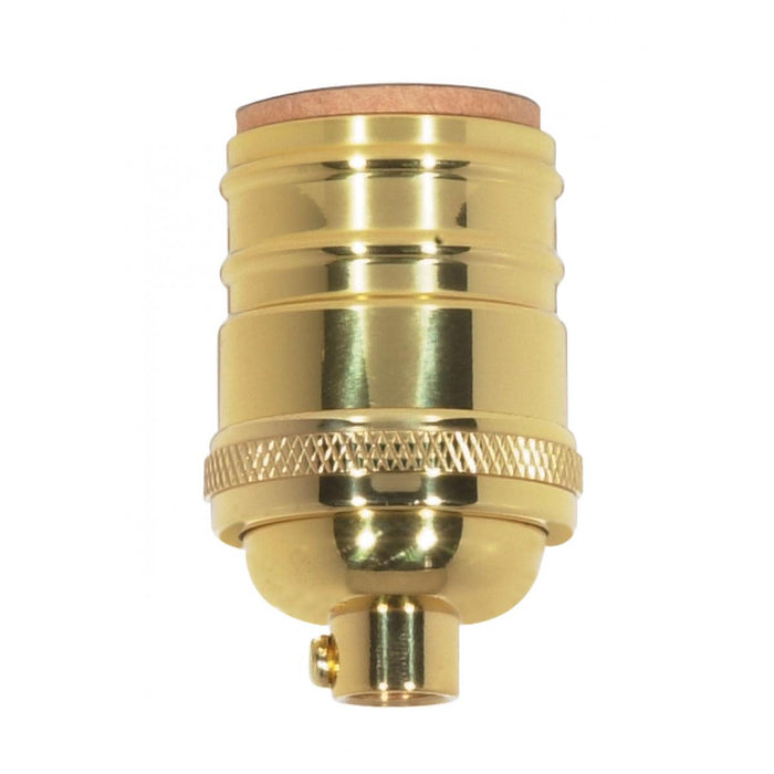 Satco 80-1054 Short Keyless Socket, Polished Brass
