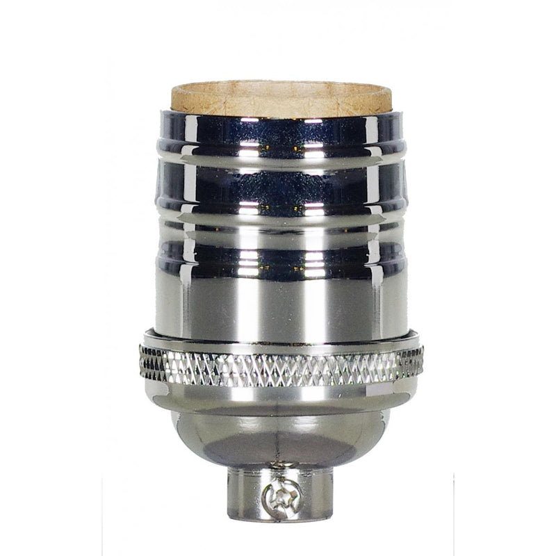 Satco 80-1055 Short Keyless Socket, Polished Nickel
