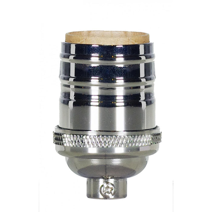 Satco 80-1055 Short Keyless Socket, Polished Nickel