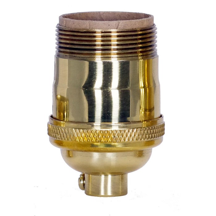 Satco 80-1056 Short Keyless Socket, Polished Brass