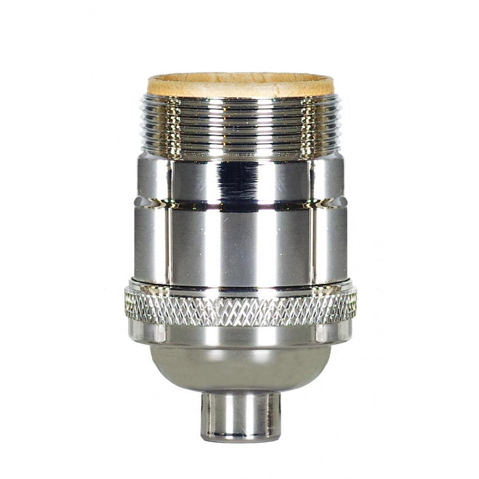 Satco 80-1057 Short Keyless Socket, Polished Nickel