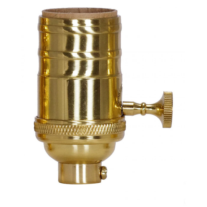 Satco 80-1062 On-Off Turn Knob Socket, Polished Brass