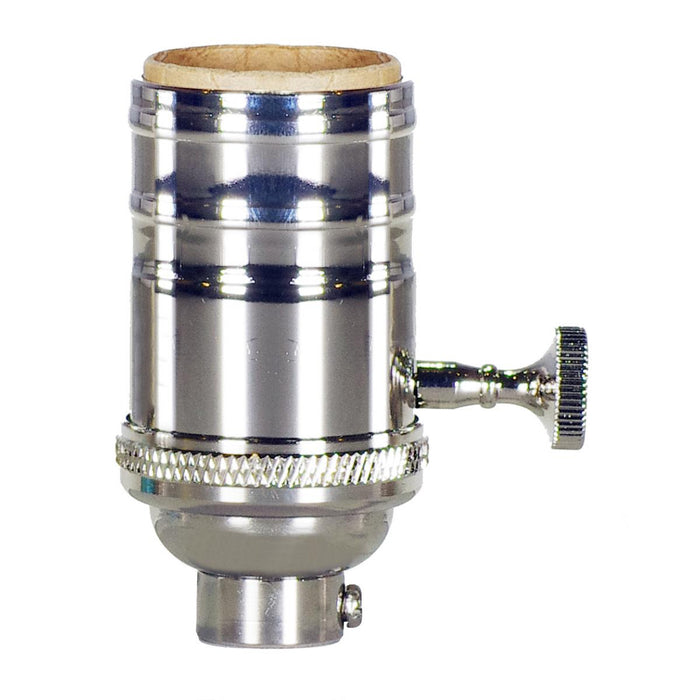 Satco 80-1063 On-Off Turn Knob Socket, Polished Nickel