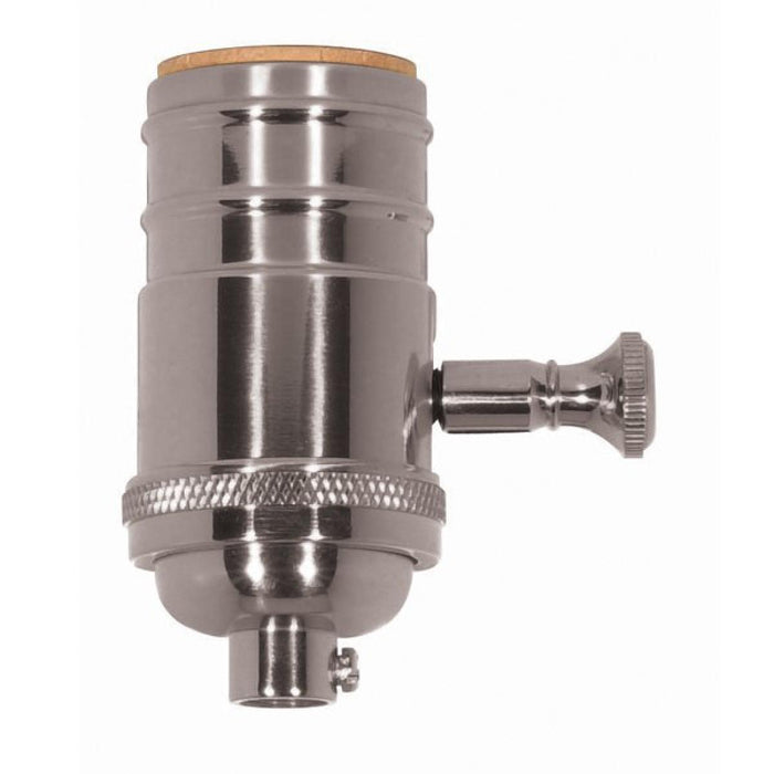 Satco 80-1065 Full Range Turn Knob Dimmer Socket With Removable Knob, Polished Nickel