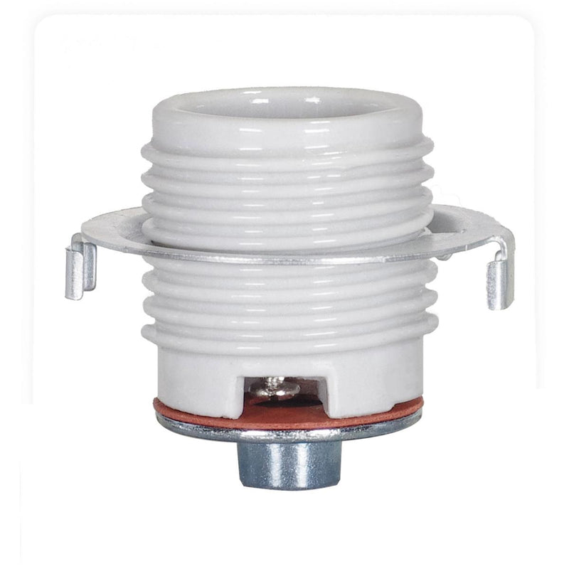 Satco 80-1073 Keyless Threaded Porcelain Socket With Cap And Ring, Glazed