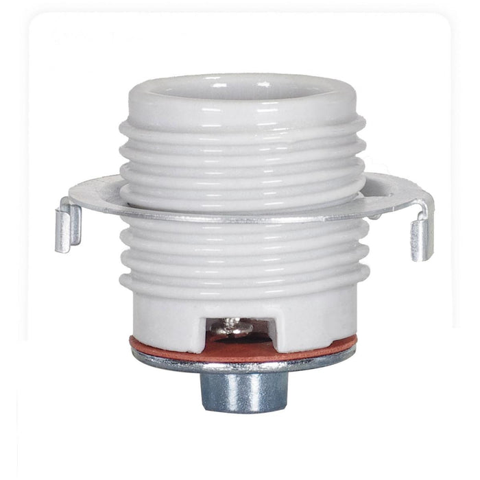 Satco 80-1073 Keyless Threaded Porcelain Socket With Cap And Ring, Glazed