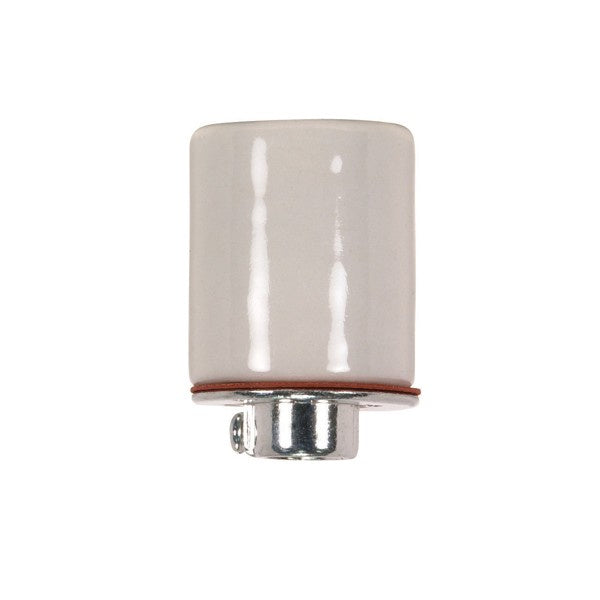 Satco 80-1078 Keyless Porcelain Socket With Metal 1/4 Ips Cap, Glazed