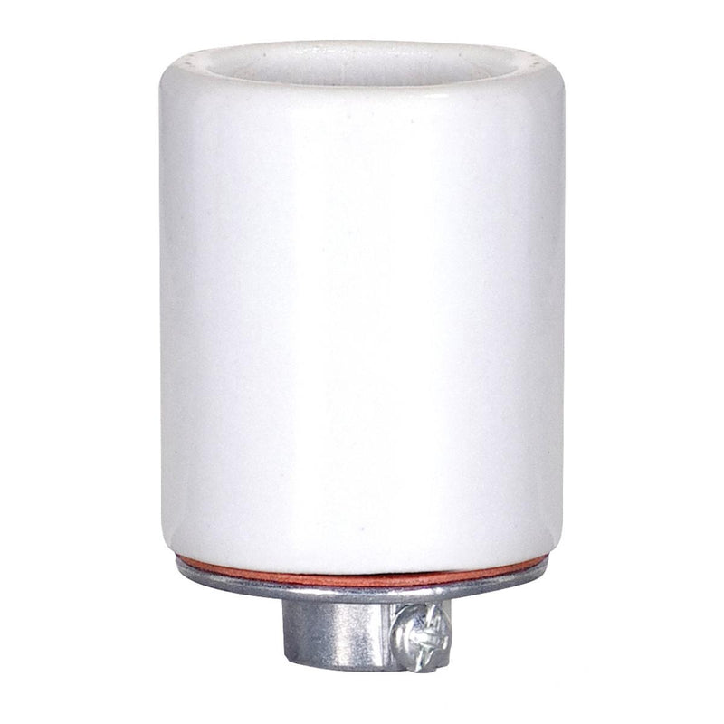 Satco 80-1078 Keyless Porcelain Socket With Metal 1/4 Ips Cap, Glazed