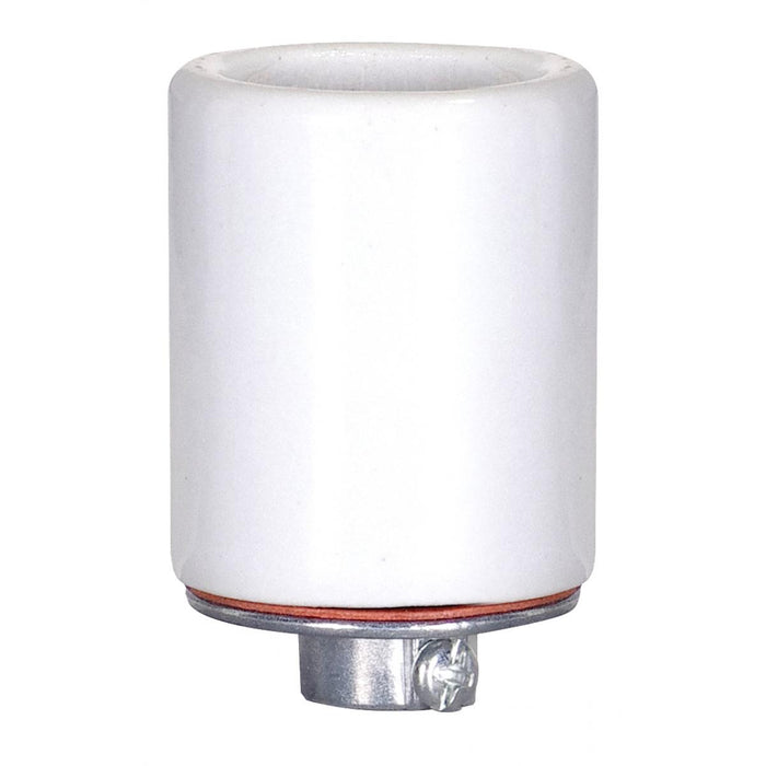 Satco 80-1078 Keyless Porcelain Socket With Metal 1/4 Ips Cap, Glazed