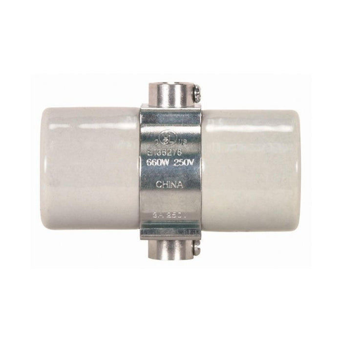 Satco 80-1080 Twin Porcelain Socket With Double Bushing Strap, Glazed