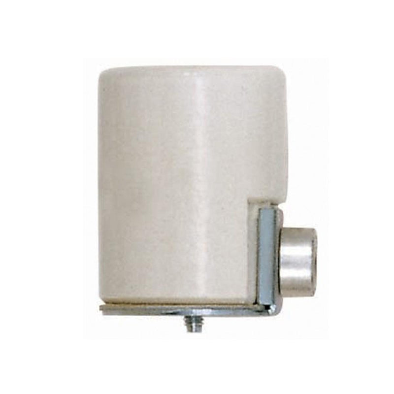 Satco 80-1083 Porcelain Socket With Side Outlet And Bushing, Glazed