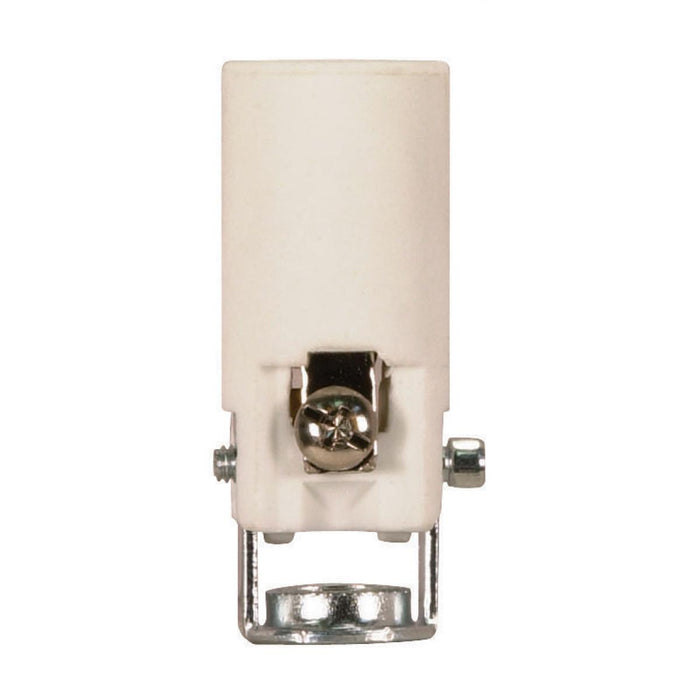 Satco 80-1090 Candelabra - Porcelain Sockets W/Paper Liner, White